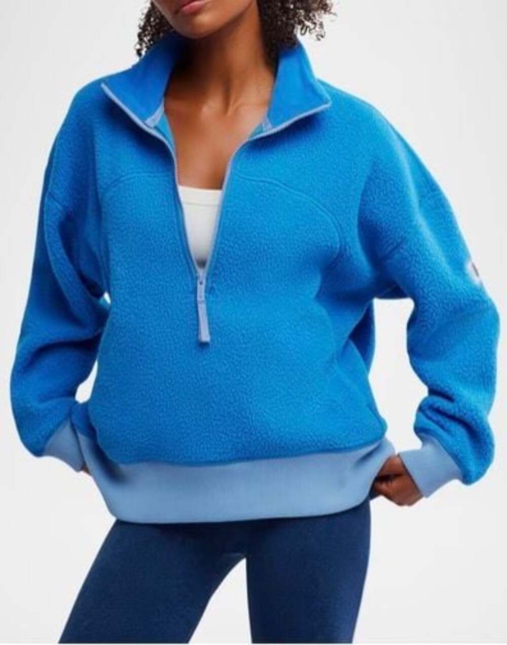 FP Movement Hit the Slopes Quarter-Zip Fleece Pullover Blue Size M